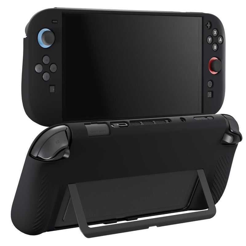 DAIERTEK Silicone Case for Switch 2(2025) Black Soft Rubber Cover Protector Anti-Scratch Grip Design for Switch2 and Joy-con Anti-Scratch Anti-Slip - Image 1